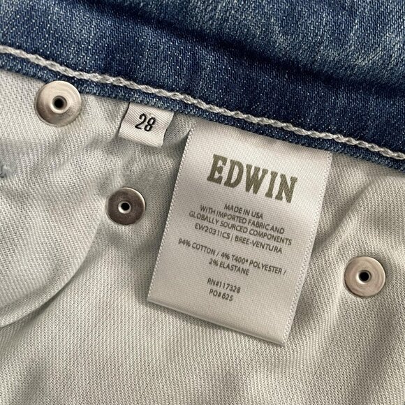 Edwin Jeans Womens 28 Blue Denim Ventura Bree Slim Skinny USA Stretch Medium - Picture 11 of 15
